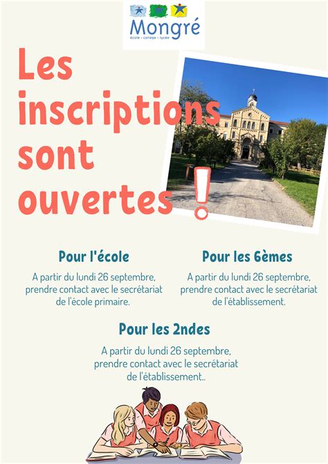 LES INSCRIPTIONS SONT .